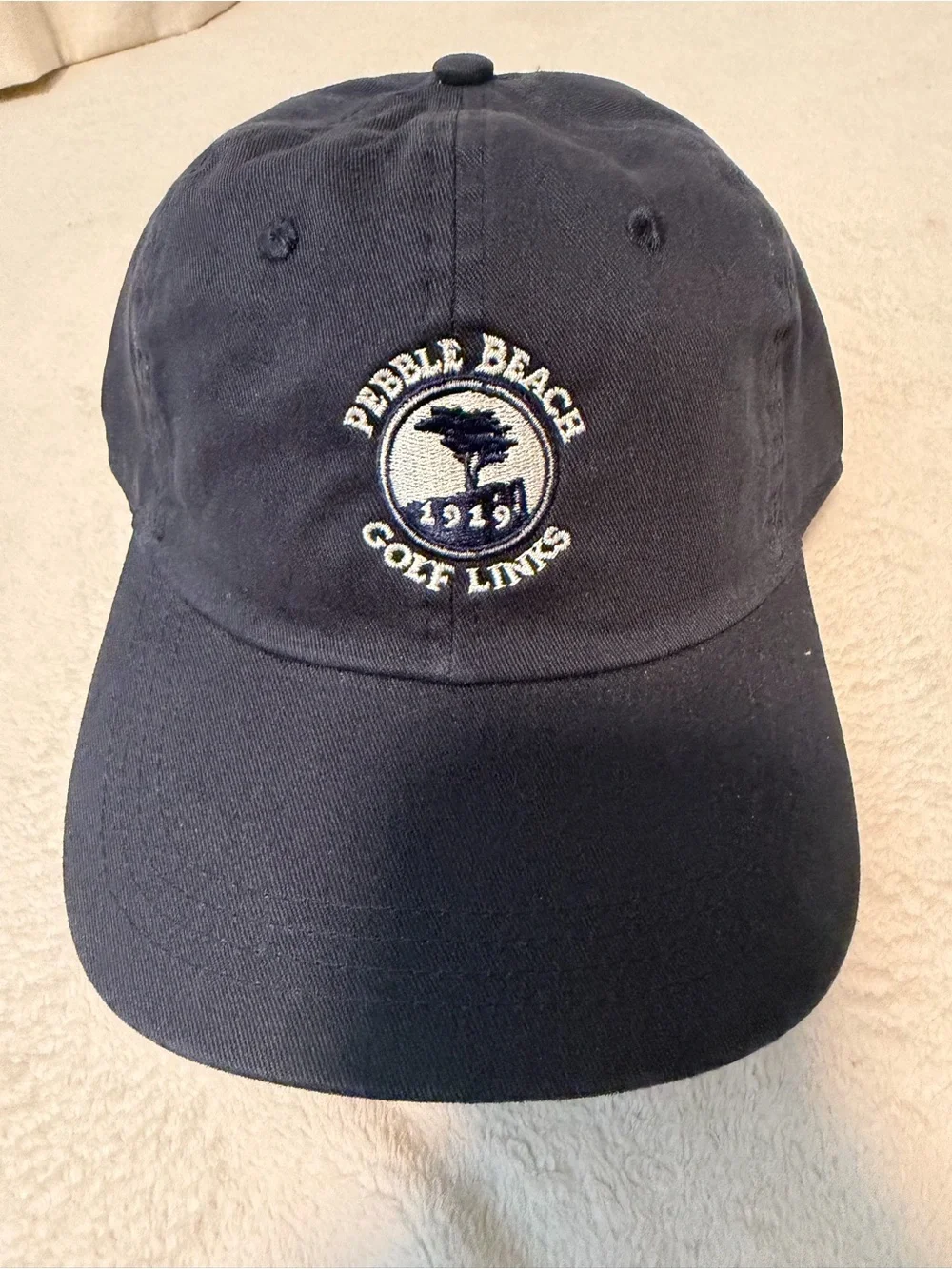 Pebble Beach Navy Blue Embroidered Golf Cap